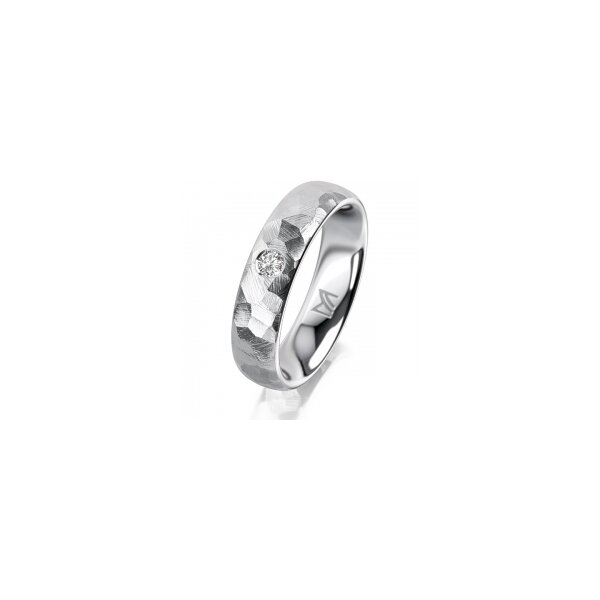 Ring 18 Karat Weissgold 5.0 mm diamantmatt 1 Brillant G vs 0,065ct