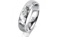 Ring 18 Karat Weissgold 5.0 mm diamantmatt 1 Brillant G...