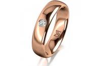 Ring 14 Karat Rotgold 5.0 mm poliert 1 Brillant G vs 0,065ct