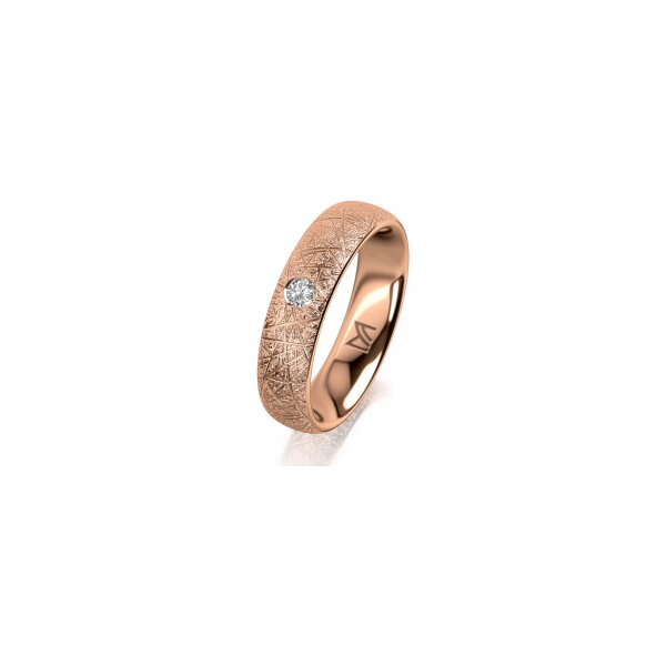 Ring 14 Karat Rotgold 5.0 mm kristallmatt 1 Brillant G vs 0,065ct