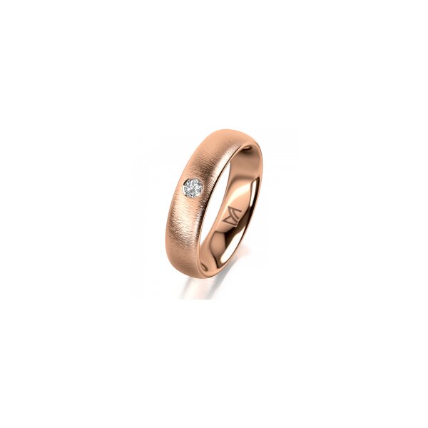 Ring 18 Karat Rotgold 5.0 mm sandmatt 1 Brillant G vs 0,065ct