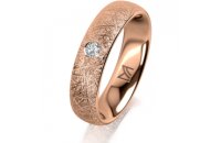 Ring 18 Karat Rotgold 5.0 mm kristallmatt 1 Brillant G vs...