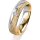 Ring 14 Karat Gelb-/Weissgold 5.0 mm kristallmatt 1 Brillant G vs 0,065ct