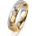 Ring 18 Karat Gelb-/Weissgold 5.0 mm diamantmatt 1 Brillant G vs 0,065ct
