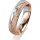 Ring 14 Karat Rot-/Weissgold 5.0 mm kristallmatt 1 Brillant G vs 0,065ct