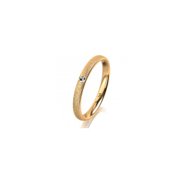 Ring 18 Karat Gelbgold 2.5 mm kreismatt 1 Brillant G vs 0,025ct