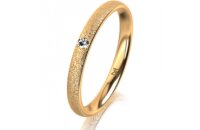 Ring 18 Karat Gelbgold 2.5 mm kreismatt 1 Brillant G vs...