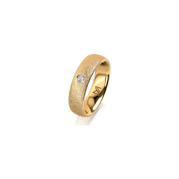 Ring 14 Karat Gelbgold 5.5 mm kreismatt 1 Brillant G vs 0,065ct
