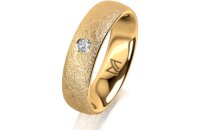 Ring 14 Karat Gelbgold 5.5 mm kreismatt 1 Brillant G vs...