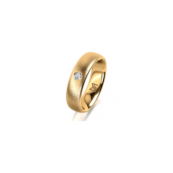 Ring 14 Karat Gelbgold 5.5 mm sandmatt 1 Brillant G vs 0,065ct