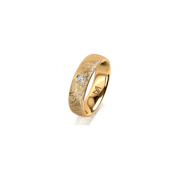 Ring 14 Karat Gelbgold 5.5 mm kristallmatt 1 Brillant G vs 0,065ct