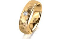 Ring 18 Karat Gelbgold 5.5 mm diamantmatt 1 Brillant G vs...