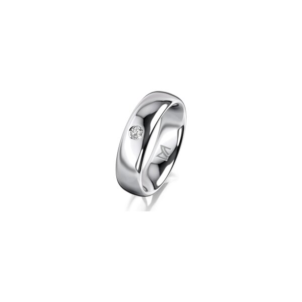 Ring 14 Karat Weissgold 5.5 mm poliert 1 Brillant G vs 0,065ct