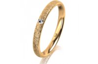 Ring 18 Karat Gelbgold 2.5 mm kristallmatt 1 Brillant G...