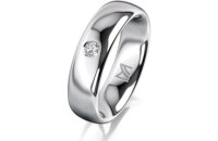 Ring 18 Karat Weissgold 5.5 mm poliert 1 Brillant G vs...