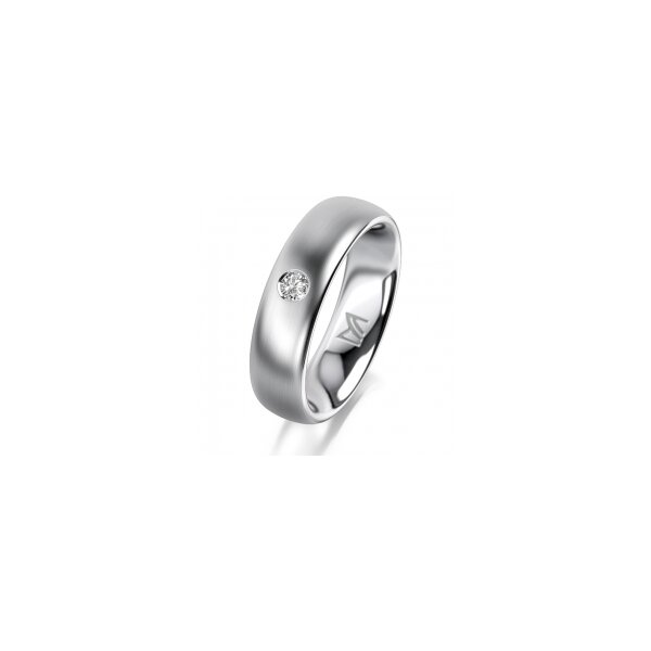 Ring 18 Karat Weissgold 5.5 mm l&auml;ngsmatt 1 Brillant G vs 0,065ct