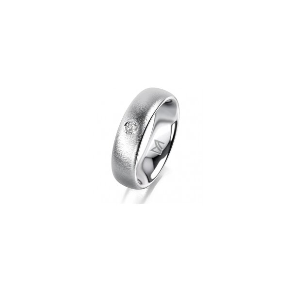 Ring 18 Karat Weissgold 5.5 mm sandmatt 1 Brillant G vs 0,065ct