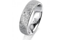 Ring 18 Karat Weissgold 5.5 mm kristallmatt 1 Brillant G...