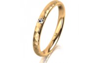 Ring 18 Karat Gelbgold 2.5 mm diamantmatt 1 Brillant G vs...