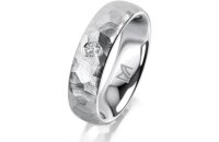 Ring 18 Karat Weissgold 5.5 mm diamantmatt 1 Brillant G...