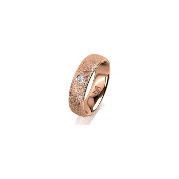 Ring 14 Karat Rotgold 5.5 mm kristallmatt 1 Brillant G vs 0,065ct