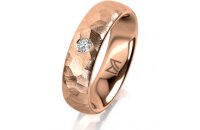 Ring 18 Karat Rotgold 5.5 mm diamantmatt 1 Brillant G vs...
