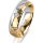 Ring 14 Karat Gelb-/Weissgold 5.5 mm diamantmatt 1 Brillant G vs 0,065ct
