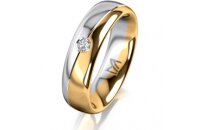 Ring 18 Karat Gelb-/Weissgold 5.5 mm poliert 1 Brillant G...