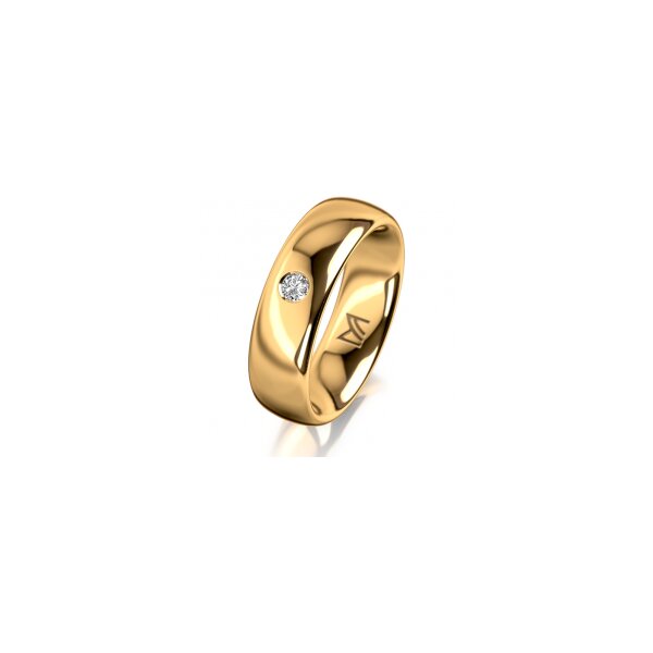 Ring 14 Karat Gelbgold 6.0 mm poliert 1 Brillant G vs 0,065ct