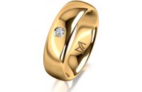 Ring 14 Karat Gelbgold 6.0 mm poliert 1 Brillant G vs...