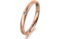 Ring 14 Karat Rotgold 2.5 mm sandmatt 1 Brillant G vs...