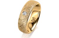 Ring 18 Karat Gelbgold 6.0 mm kristallmatt 1 Brillant G...