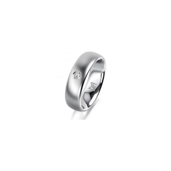 Ring 14 Karat Weissgold 6.0 mm l&auml;ngsmatt 1 Brillant G vs 0,065ct