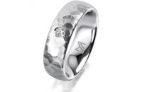 Ring 14 Karat Weissgold 6.0 mm diamantmatt 1 Brillant G...