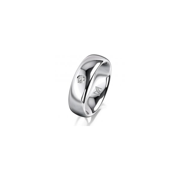 Ring 18 Karat Weissgold 6.0 mm poliert 1 Brillant G vs 0,065ct