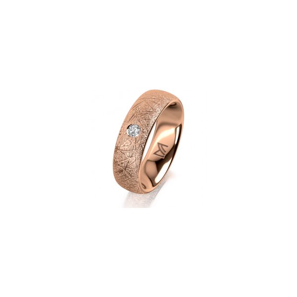 Ring 14 Karat Rotgold 6.0 mm kristallmatt 1 Brillant G vs 0,065ct