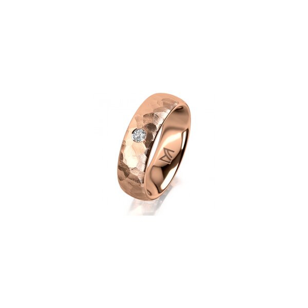 Ring 14 Karat Rotgold 6.0 mm diamantmatt 1 Brillant G vs 0,065ct