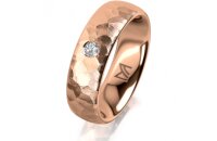Ring 14 Karat Rotgold 6.0 mm diamantmatt 1 Brillant G vs...