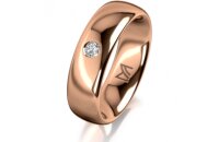 Ring 18 Karat Rotgold 6.0 mm poliert 1 Brillant G vs 0,065ct
