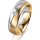 Ring 14 Karat Gelb-/Weissgold 6.0 mm längsmatt 1 Brillant G vs 0,065ct