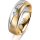 Ring 14 Karat Gelb-/Weissgold 6.0 mm sandmatt 1 Brillant G vs 0,065ct