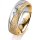 Ring 14 Karat Gelb-/Weissgold 6.0 mm kristallmatt 1 Brillant G vs 0,065ct