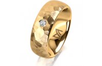 Ring 14 Karat Gelbgold 7.0 mm diamantmatt 1 Brillant G vs...