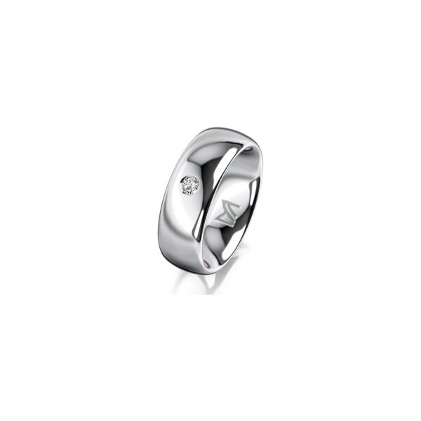 Ring 14 Karat Weissgold 7.0 mm poliert 1 Brillant G vs 0,065ct