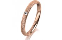 Ring 18 Karat Rotgold 2.5 mm kristallmatt 1 Brillant G vs...