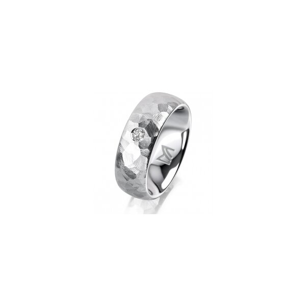 Ring 14 Karat Weissgold 7.0 mm diamantmatt 1 Brillant G vs 0,065ct