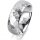 Ring 14 Karat Weissgold 7.0 mm diamantmatt 1 Brillant G vs 0,065ct
