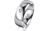 Ring 18 Karat Weissgold 7.0 mm poliert 1 Brillant G vs...