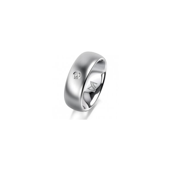Ring 18 Karat Weissgold 7.0 mm l&auml;ngsmatt 1 Brillant G vs 0,065ct
