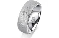 Ring 18 Karat Weissgold 7.0 mm kreismatt 1 Brillant G vs...